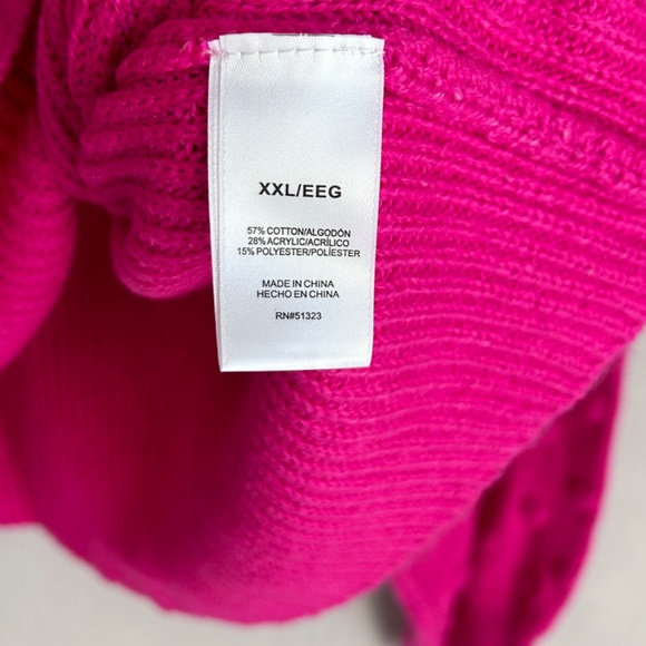 Vince Camuto size XXL knit sweater bobble stitch sleeve pink cotton blend NEW - Picture 12 of 13